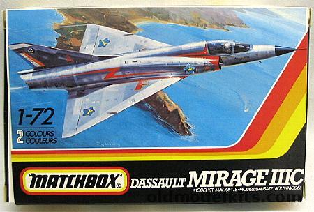 Matchbox 1/72 Dassault Mirage IIIC South African or French, PK20 plastic model kit